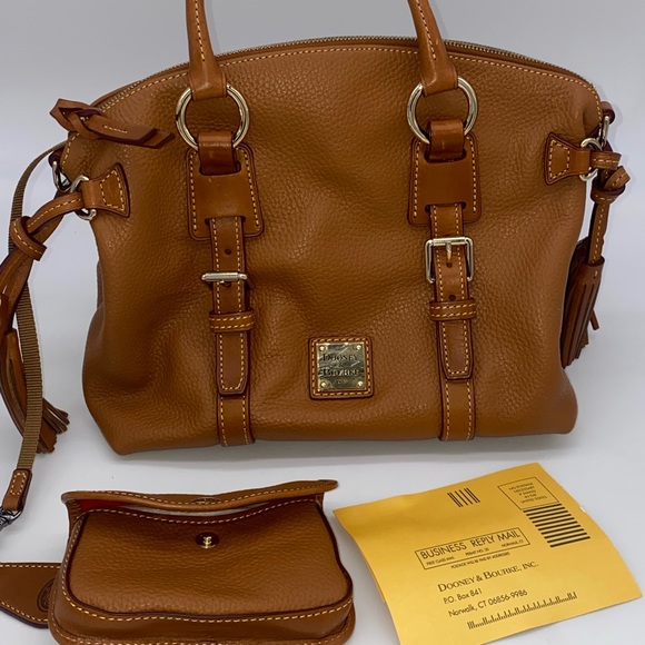 Dooney & Bourke Florentine Bristol Whiskey Brown Leather Satchel Shoulder Bag - Picture 10 of 11